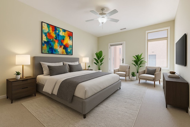 915 S Oak Park Ave Unit 1B, Oak Park, IL 60304 - bedroom featuring light colored carpet and a ceiling fan