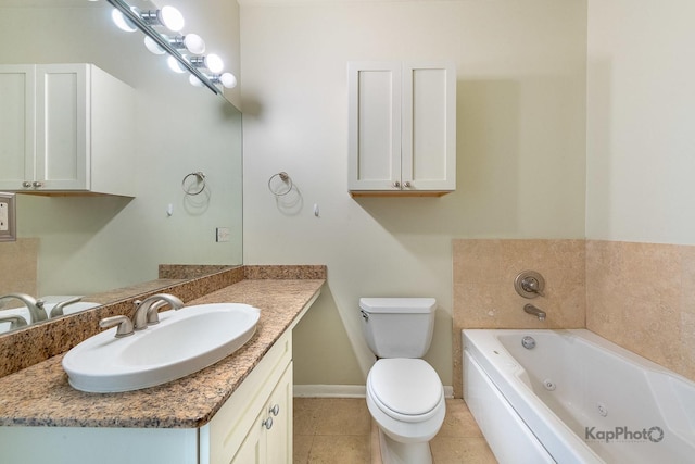 915 S Oak Park Ave Unit 1B, Oak Park, IL 60304 - full bathroom featuring a whirlpool tub, vanity, and tile patterned floors