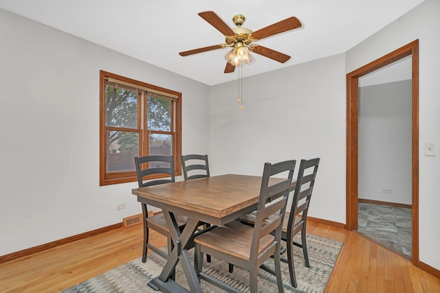 5209 Meadowbrook St, Plainfield, IL 60586 - dining space with light wood-type flooring and ceiling fan