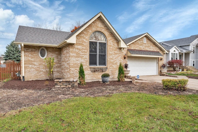 5209 Meadowbrook St, Plainfield, IL 60586 - ranch-style home featuring brick siding, roof with shingles, concrete driveway, and a garage