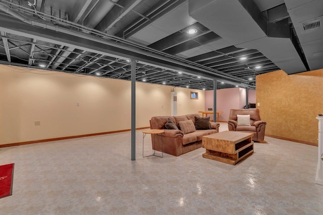 5209 Meadowbrook St, Plainfield, IL 60586 - finished below grade area featuring baseboards and tile patterned floors