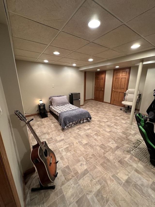 5209 Meadowbrook St, Plainfield, IL 60586 - bedroom with recessed lighting and a drop ceiling