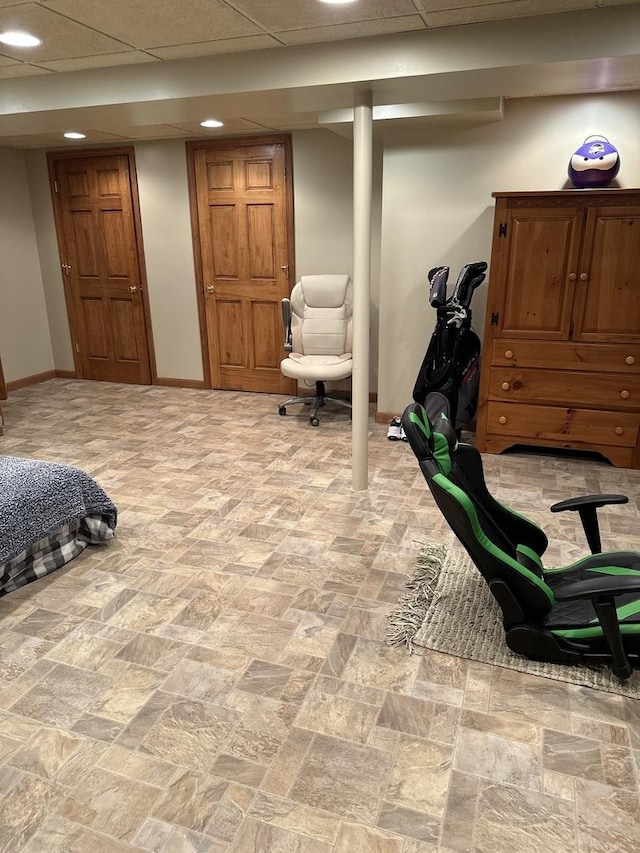5209 Meadowbrook St, Plainfield, IL 60586 - bedroom with baseboards and a drop ceiling