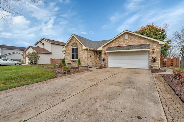 5209 Meadowbrook St, Plainfield, IL 60586 - ranch-style home featuring brick siding, driveway, an attached garage, and a shingled roof