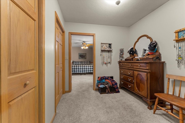 609 S Park St, Paxton, IL 60957 - hallway featuring light carpet and a textured ceiling