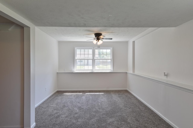 1409 N Nixon Dr, Pontiac, IL 61764 - empty room featuring a ceiling fan, carpet floors, and a textured ceiling