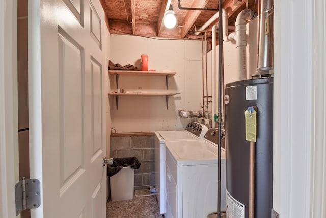 1409 N Nixon Dr, Pontiac, IL 61764 - laundry room with water heater and washing machine and dryer