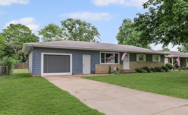 809 S Longview Rd, Monticello, IL 61856 - ranch-style house with driveway, a garage, and stone siding