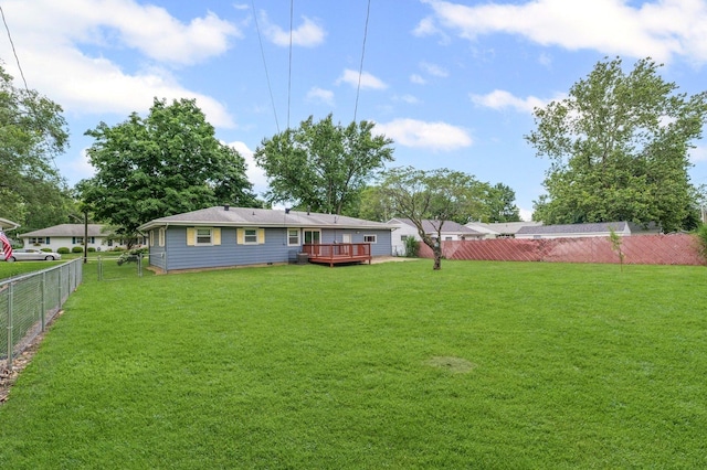 809 S Longview Rd, Monticello, IL 61856 - rear view of property with a wooden deck and a fenced backyard