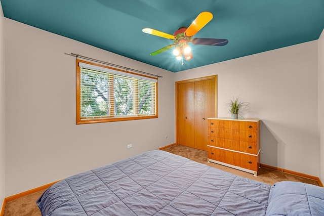 8353 Arrowhead Ln, Orland Park, IL 60462 - carpeted bedroom with ceiling fan and a closet
