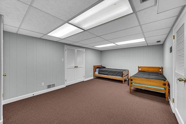 8353 Arrowhead Ln, Orland Park, IL 60462 - bedroom featuring a paneled ceiling and dark carpet