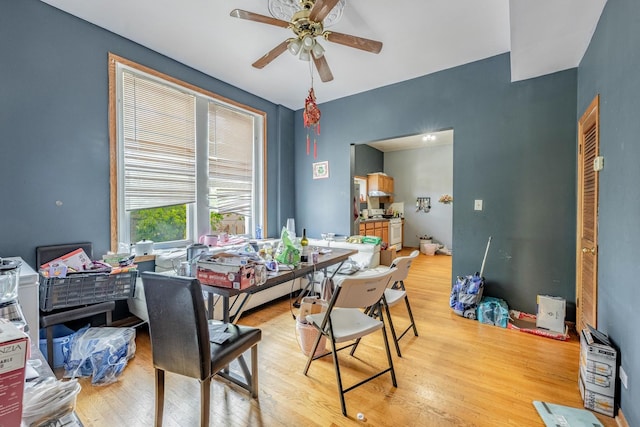 2958 S Lowe Ave, Chicago, IL 60616 - dining room with ceiling fan and light wood-type flooring