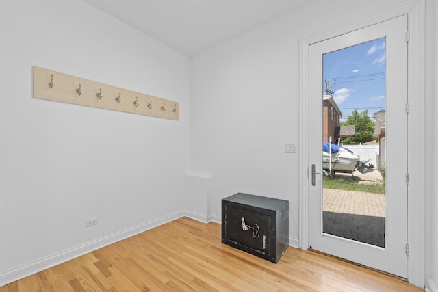 23 S Elm St, Palatine, IL 60067 - doorway to outside featuring light wood-type flooring and baseboards