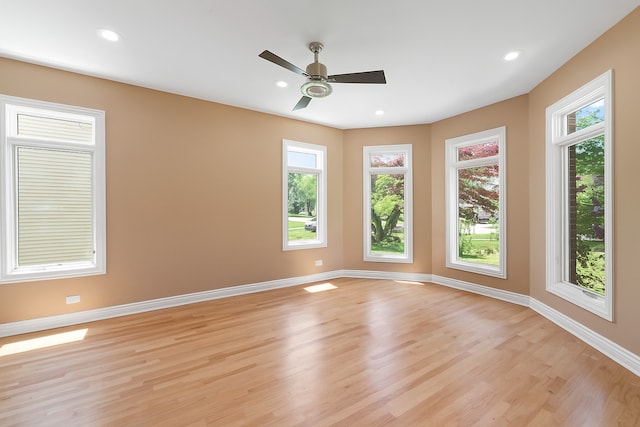 23 S Elm St, Palatine, IL 60067 - spare room featuring light wood-type flooring, plenty of natural light, a ceiling fan, and recessed lighting