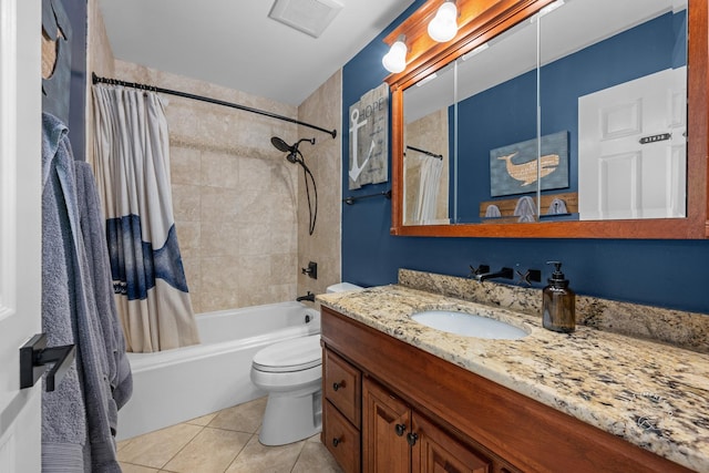 302 Carriage Hill Rd, Naperville, IL 60565 - full bathroom featuring vanity, tile patterned floors, and shower / bath combo