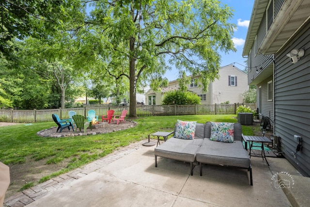302 Carriage Hill Rd, Naperville, IL 60565 - fenced backyard with an outdoor fire pit and a patio area