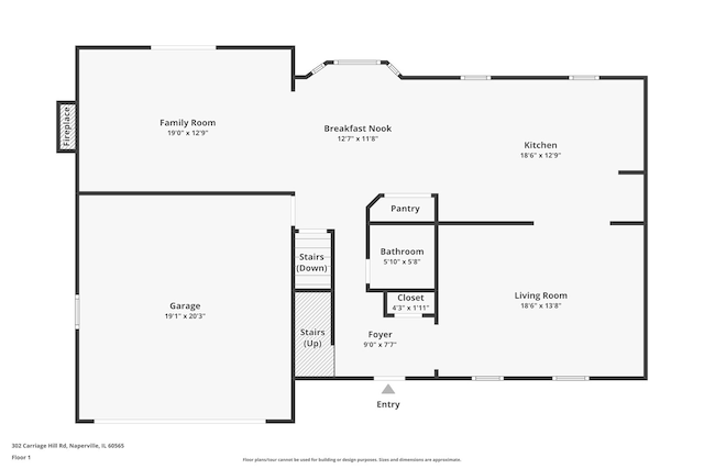 302 Carriage Hill Rd, Naperville, IL 60565 - view of property floor plan