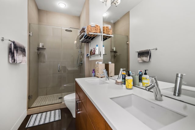 1375 N Milwaukee Ave Unit 3F, Chicago, IL 60622 - bathroom with double vanity and a stall shower