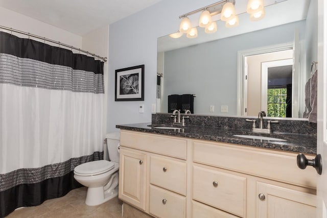 605 Ironwood Cc Dr, Normal, IL 61761 - full bath with double vanity, tile patterned flooring, and curtained shower