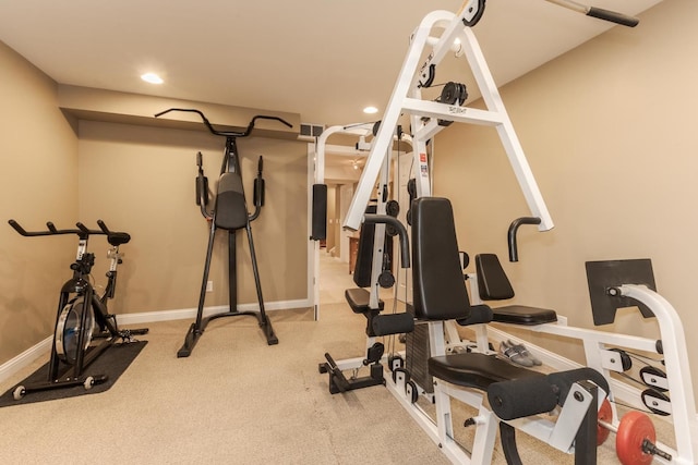 605 Ironwood Cc Dr, Normal, IL 61761 - exercise room featuring recessed lighting and carpet