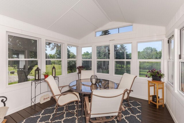 605 Ironwood Cc Dr, Normal, IL 61761 - sunroom featuring hardwood / wood-style floors, vaulted ceiling, and healthy amount of natural light
