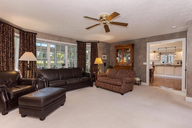 605 Ironwood Cc Dr, Normal, IL 61761 - living area featuring light carpet and ceiling fan