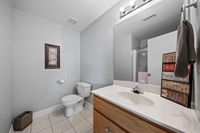 8331 W Chestnut Ct, Frankfort, IL 60423 - full bathroom with vanity, tile patterned flooring, and a shower with shower door