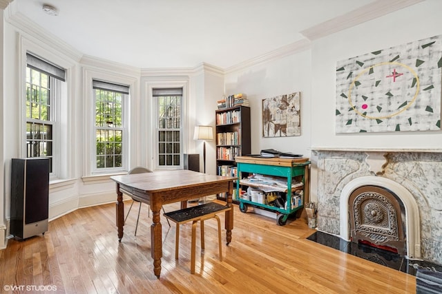 2249 W Warren Blvd, Chicago, IL 60612 - dining room featuring hardwood / wood-style floors and crown molding