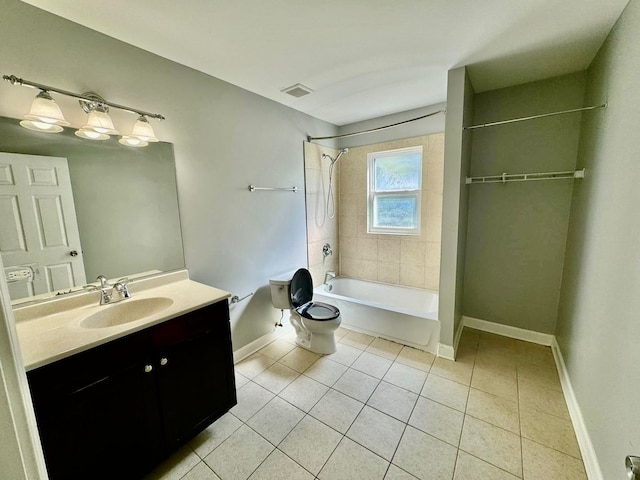 6433 N Damen Ave Unit 3E, Chicago, IL 60645 - full bathroom with tile patterned flooring, vanity, and washtub / shower combination