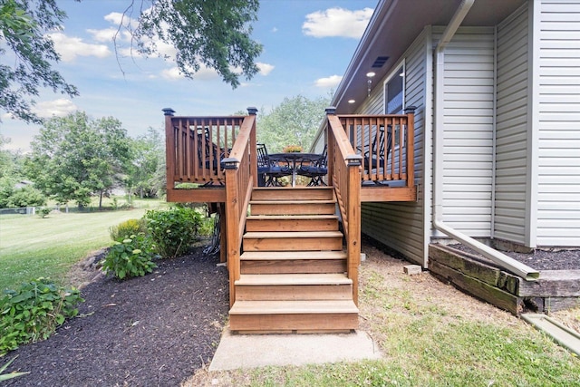 11740 Wagon Ln, Roscoe, IL 61073 - wooden deck with stairs