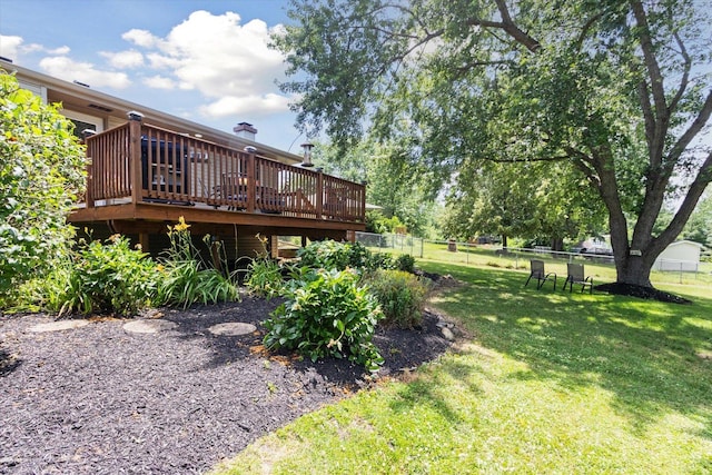 11740 Wagon Ln, Roscoe, IL 61073 - view of yard with a deck