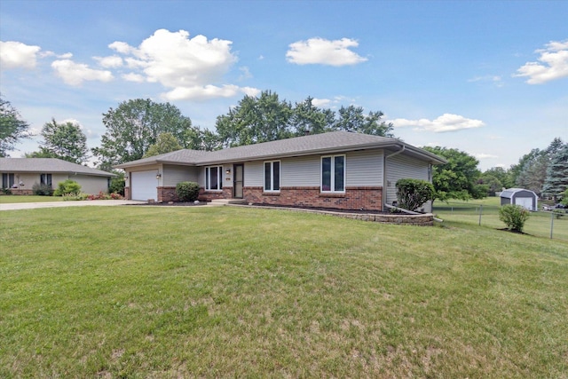 11740 Wagon Ln, Roscoe, IL 61073 - ranch-style home with an attached garage, brick siding, and driveway