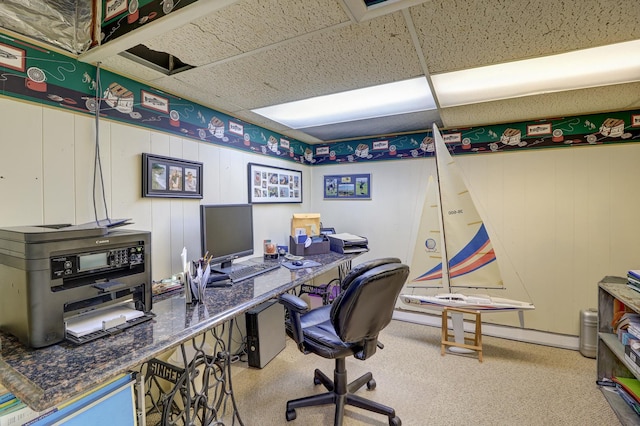 410 W 12th St, Sterling, IL 61081 - office area featuring carpet flooring and a drop ceiling
