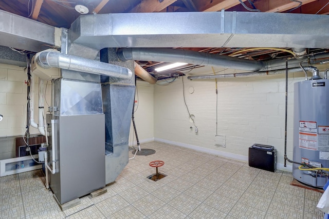 410 W 12th St, Sterling, IL 61081 - unfinished basement with gas water heater and heating unit