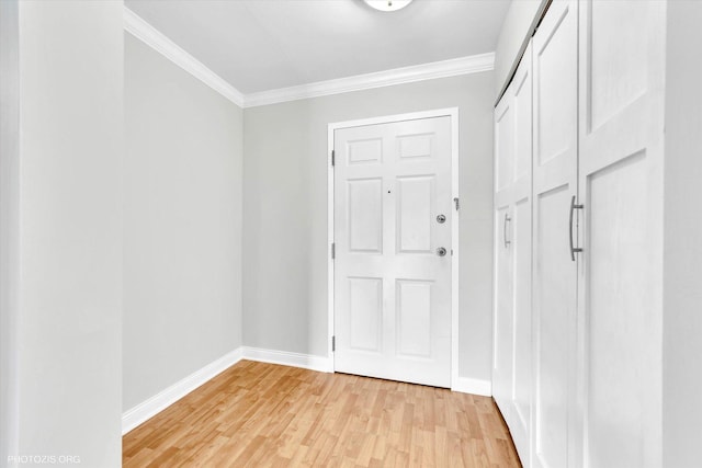 461 N Jonathan Dr Unit 204, Palatine, IL 60074 - doorway to outside with crown molding and light wood-style floors