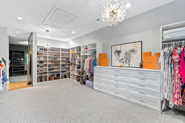 125 S Madison St, Hinsdale, IL 60521 - walk in closet featuring attic access and carpet