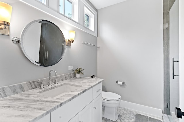 125 S Madison St, Hinsdale, IL 60521 - full bathroom with vanity, tile patterned floors, and a tile shower