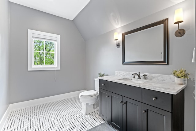 125 S Madison St, Hinsdale, IL 60521 - bathroom featuring vanity and vaulted ceiling