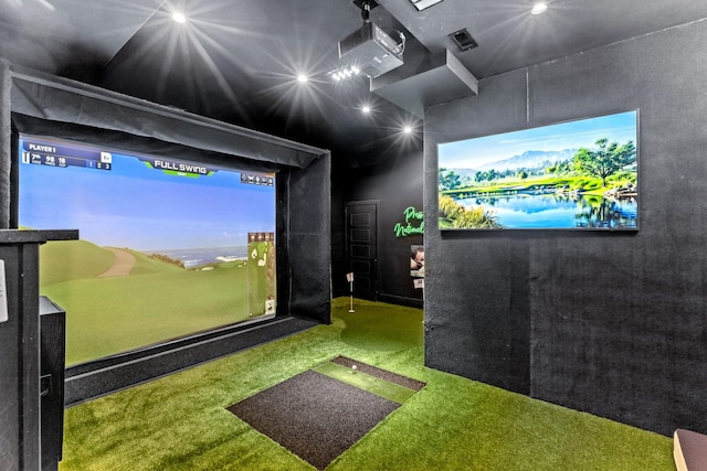125 S Madison St, Hinsdale, IL 60521 - game room featuring golf simulator and carpet floors