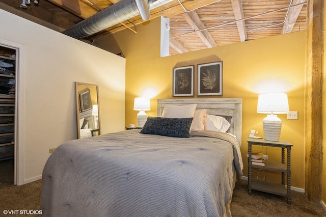 1040 W Adams St Unit 406, Chicago, IL 60607 - bedroom with carpet, wooden ceiling, and a closet