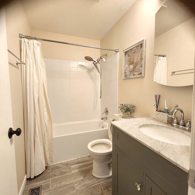 614 Lyon Ct, Buffalo Grove, IL 60089 - full bathroom featuring vanity, wood finished floors, and shower / bath combo
