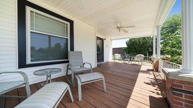 215 E 3rd St, Byron, IL 61010 - porch featuring ceiling fan