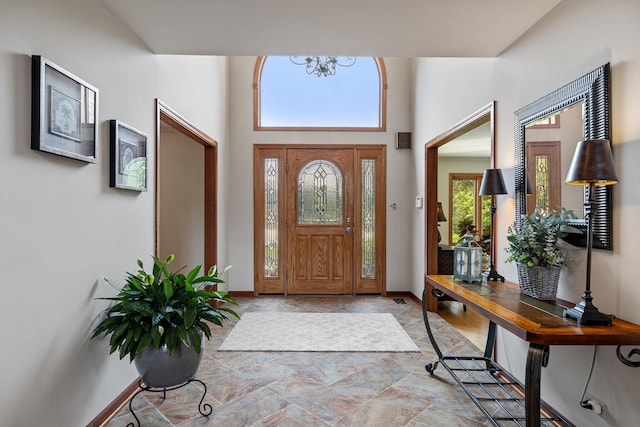9901 Mission, Palos Park, IL 60464 - foyer entrance featuring baseboards and a towering ceiling