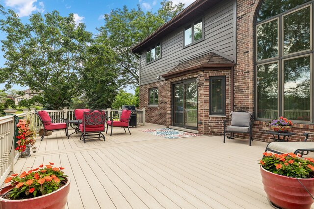 9901 Mission, Palos Park, IL 60464 - view of wooden terrace