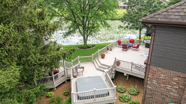 9901 Mission, Palos Park, IL 60464 - wooden terrace with stairs and outdoor dining space