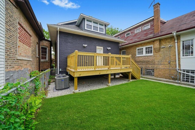 5426 N Bernard St, Chicago, IL 60625 - rear view of house with a deck and brick siding