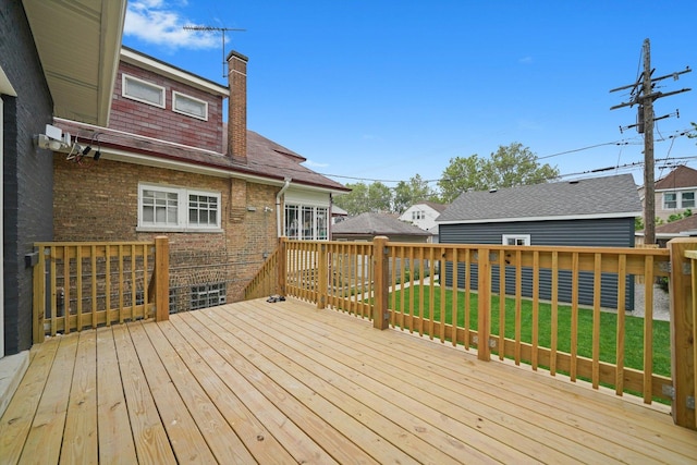 5426 N Bernard St, Chicago, IL 60625 - wooden deck with a lawn