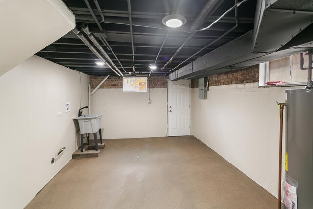 2637 W 93rd Pl, Evergreen Park, IL 60805 - basement featuring gas water heater and a sink