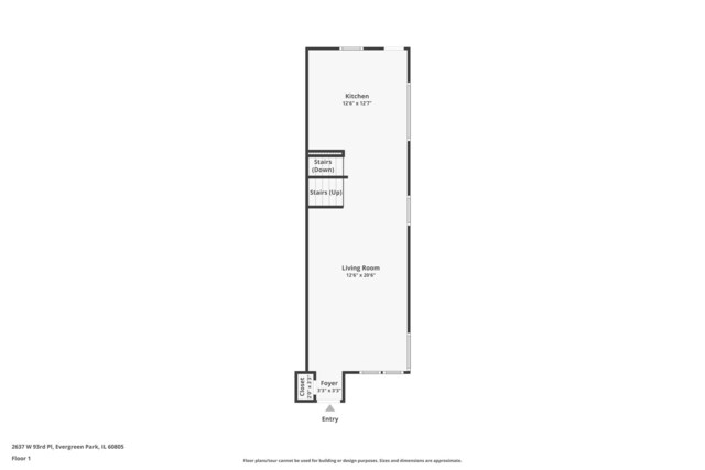 2637 W 93rd Pl, Evergreen Park, IL 60805 - view of floor plan / room layout
