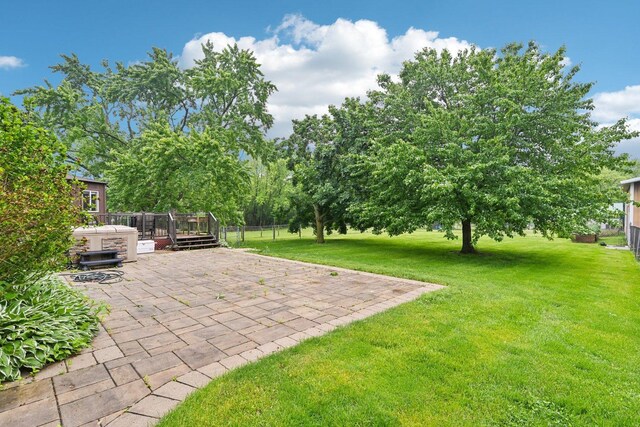 42280 N Center St, Antioch, IL 60002 - view of green lawn featuring a patio area and a deck